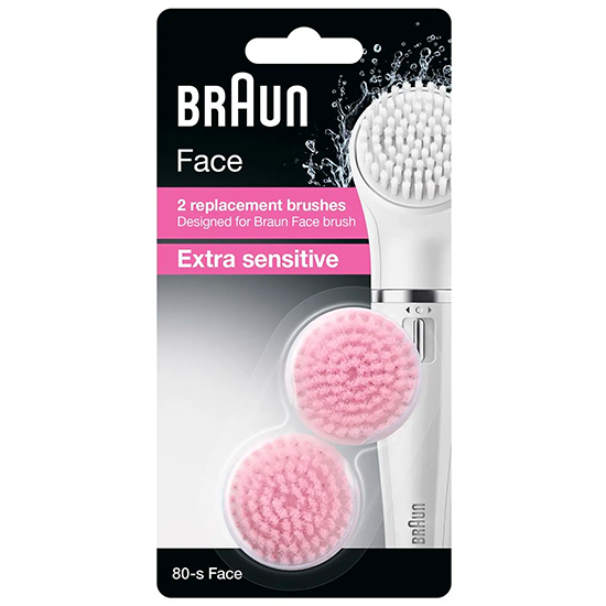 Braun Face 80-s Extra Sensitive vervangende borstelkoppen - 2 stuks