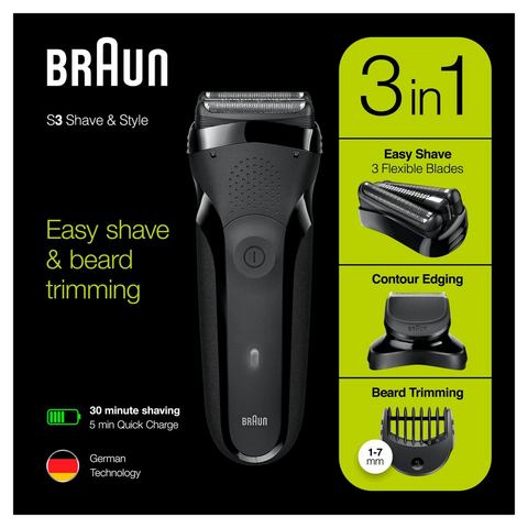 Braun »Series 3 Shave&Style 300BT« elektrisch scheerapparaat  - 79.99 - zwart
