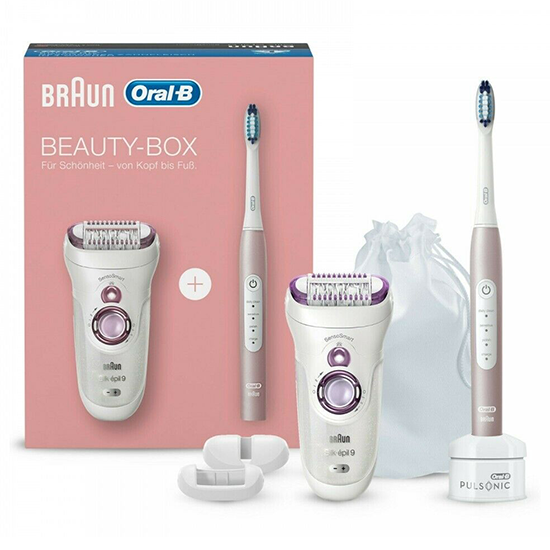 Braun Oral-B Beauty-Box Silk-épil 9 + Pulsonic Slim Luxe 4000