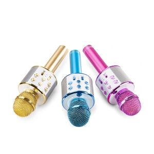 Karaoke Mikrofoner til børn med indbygget højttaler, MP3 og Bluetooth / Pink+Blå