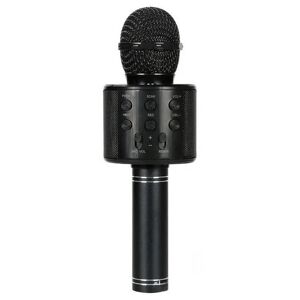 Trådløs Karaoke Mikrofon Med Bluetooth Højttaler - Sort