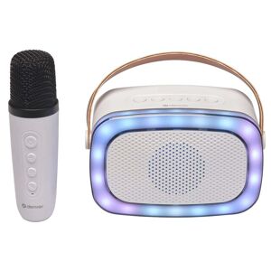 Denver Btm-610 Bluetooth Højttaler Med Led Lys & Mikrofon - Hvid
