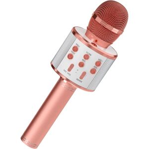 AUGRO Karaoke mikrofon med højttaler - Rose Gold