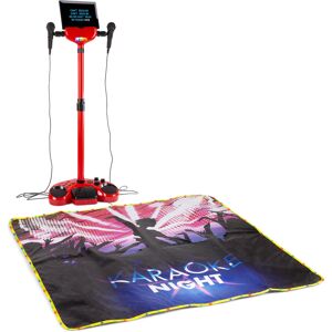 Fenton KSM15R Ensemble de scene karaoke rouge avec tapis de scene eclaire - Kits de microphones