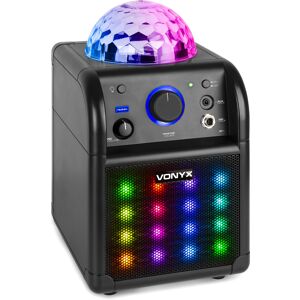 Vonyx SBS50B-PLUS Ensemble karaoké noir avec effets lumineux LED - Kits de microphones - Publicité