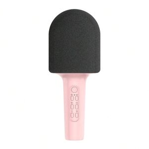 SHEIN 1pc wireless Karaoke Microphone Speaker For Home KTV Handheld Microphone For Computer Laptop Pink Type C