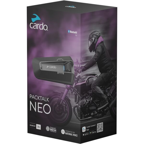 cardo packtalk neo sistema di comunicazione confezione singola nero unica taglia