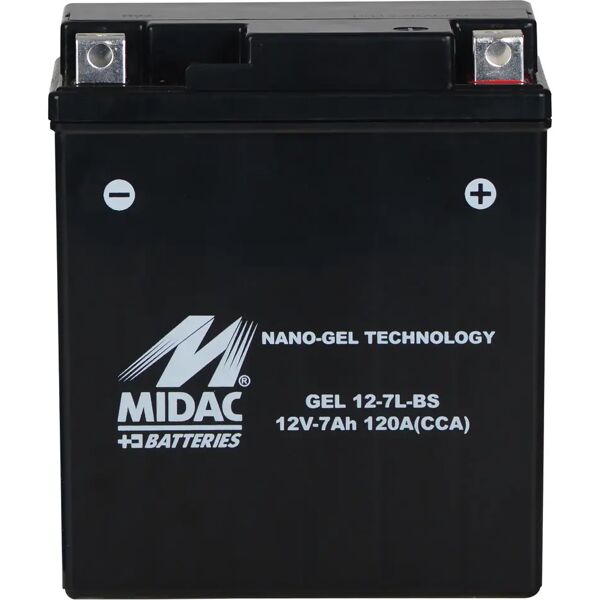 midac batteria moto gel 7ah 120a  7l-bs 113x69x130 mm (lxpxh) peso 2,435 kg