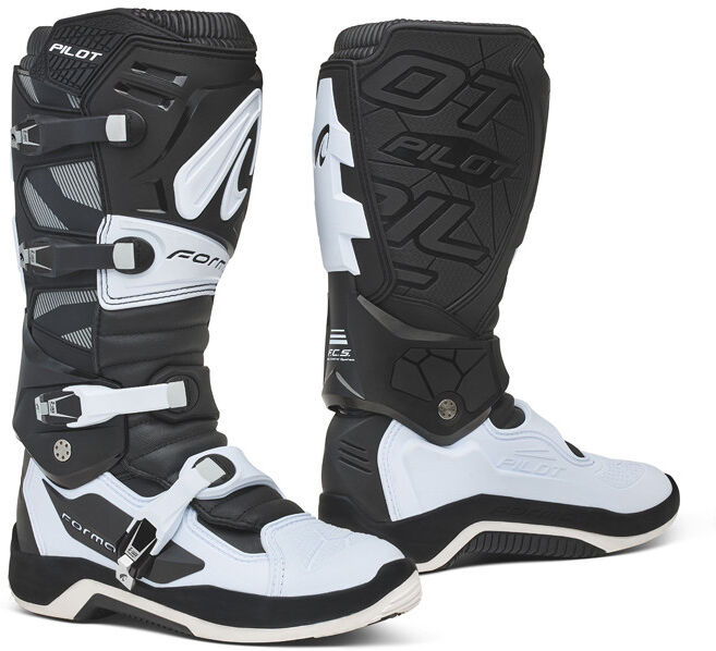 Stivali Moto Cross Emduro MX Forma PILOT Nero Bianco taglia 43