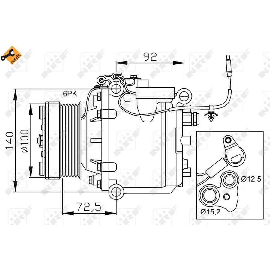 Compressore Aria Condizionata Nrf 32165 Easy Fit
