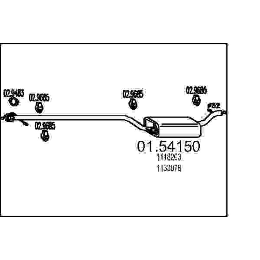 Marmitta Centrale Mts 01.54150