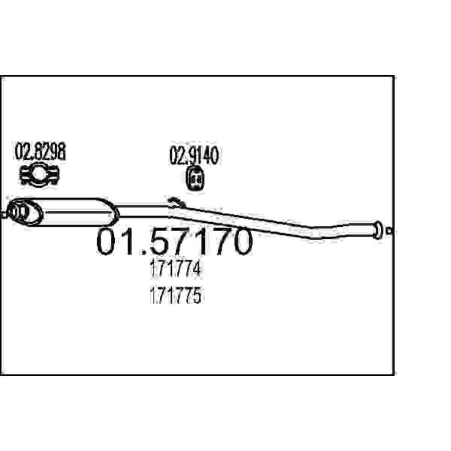 Marmitta Centrale Mts 01.57170