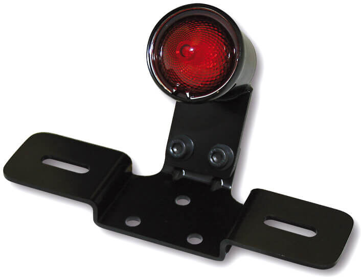 SHIN YO LED taillight OLD SCHOOL TYP3, vetro nero e rosso, con supporto targa Nero