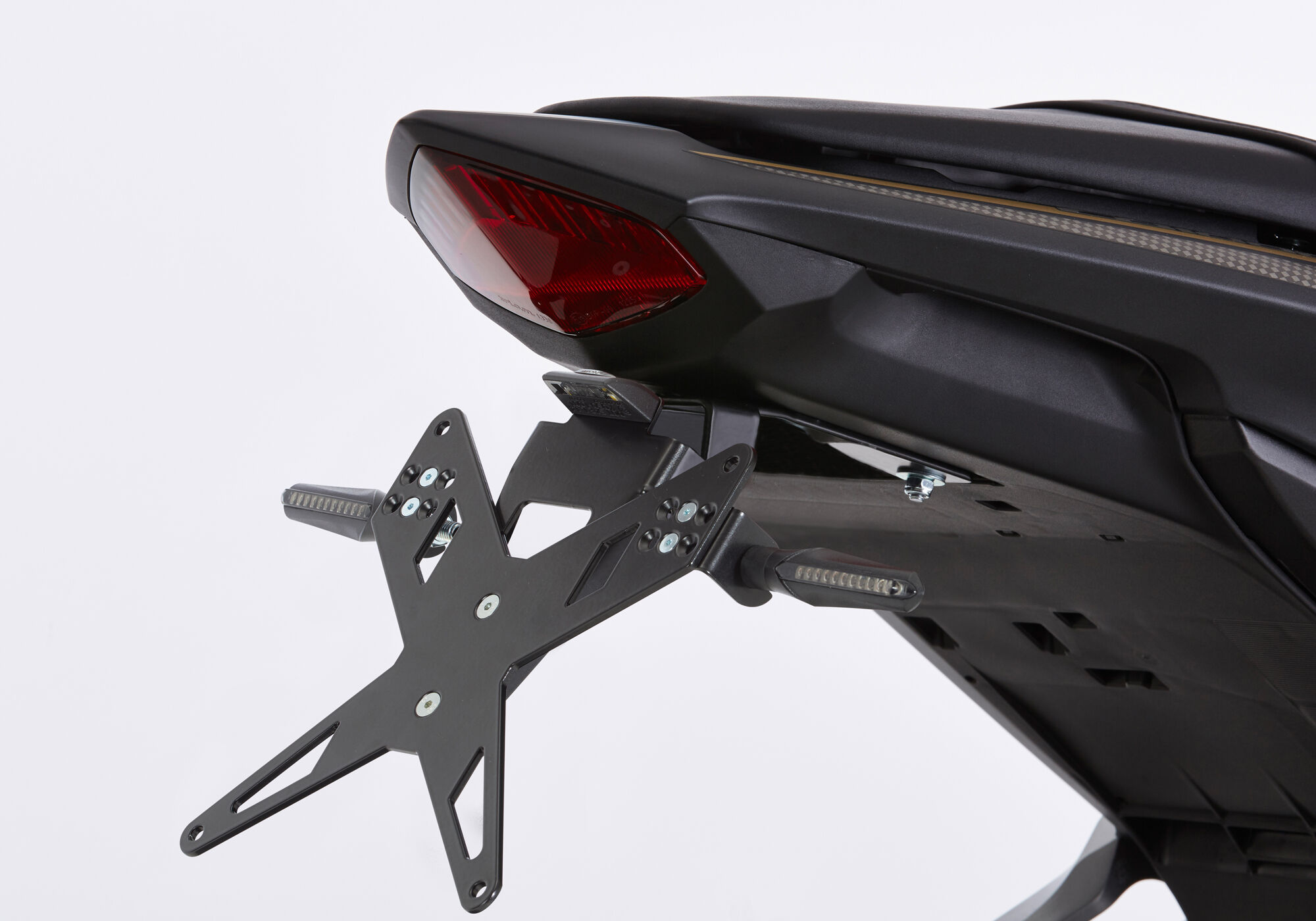 PROTECH Kit porta targa , incluso riflettore e piastra leggera acciaio inossidabile/nero alluminio rivestito in polvere Nero