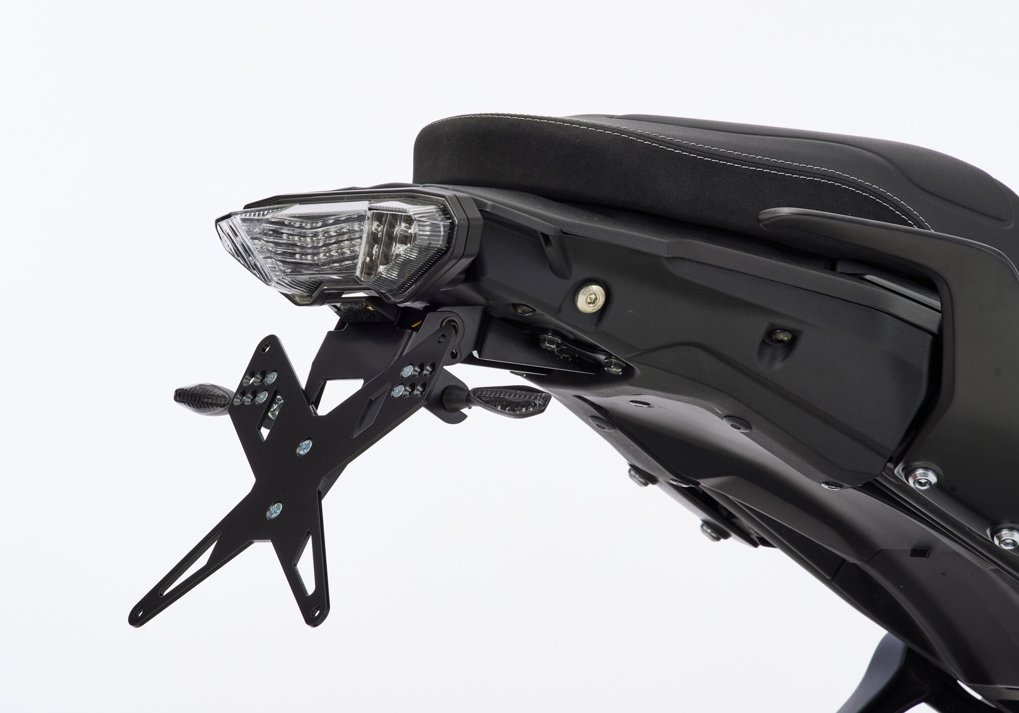 PROTECH Kit porta targa , incluso riflettore e piastra leggera acciaio inossidabile/nero alluminio rivestito in polvere Nero