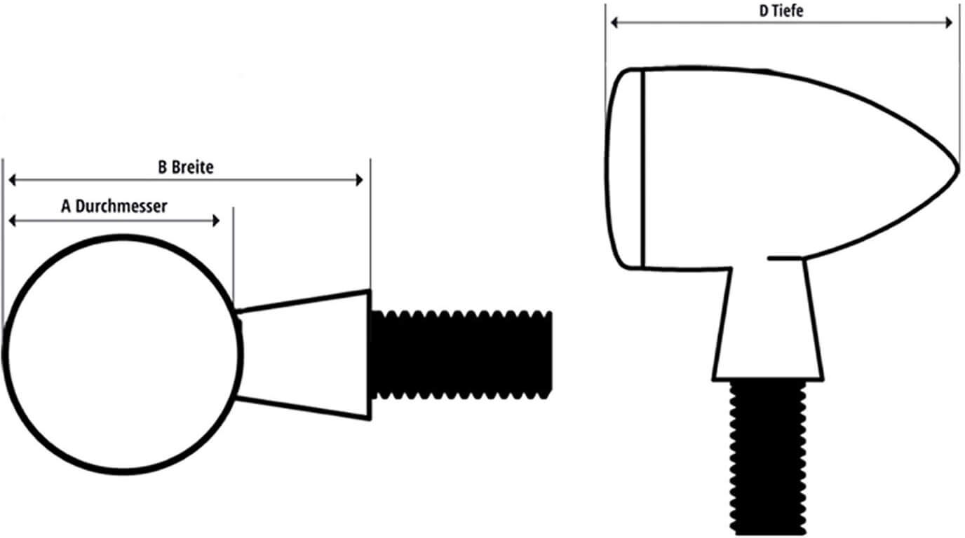 Kellermann Blinker Micro Rhombus , Estremo, Nero, VL /HR Nero