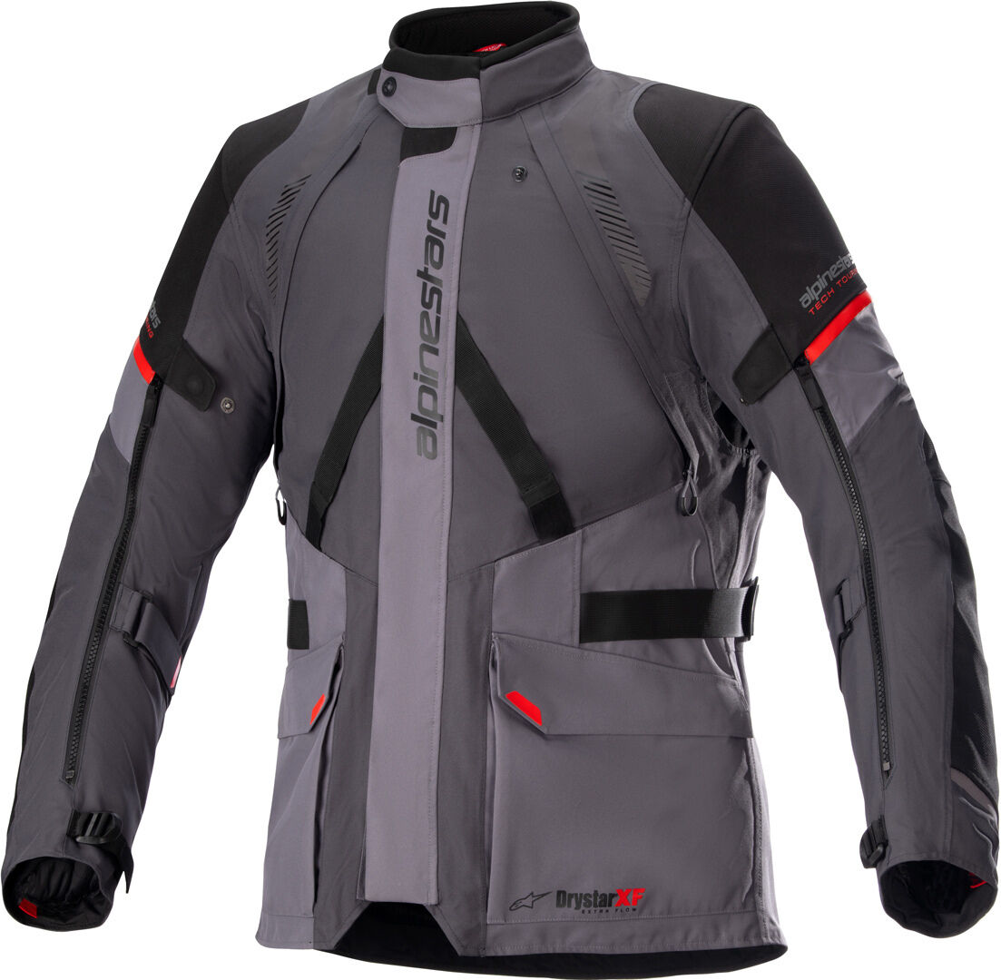 Alpinestars Monteira Drystar® XF giacca tessile moto impermeabile Grigio Rosso 4XL