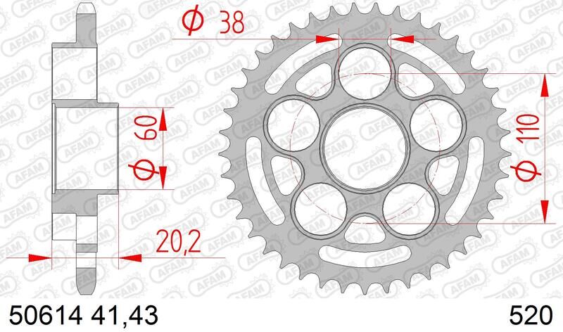 AFAM Corona Acciaio Standard 50614 - 520