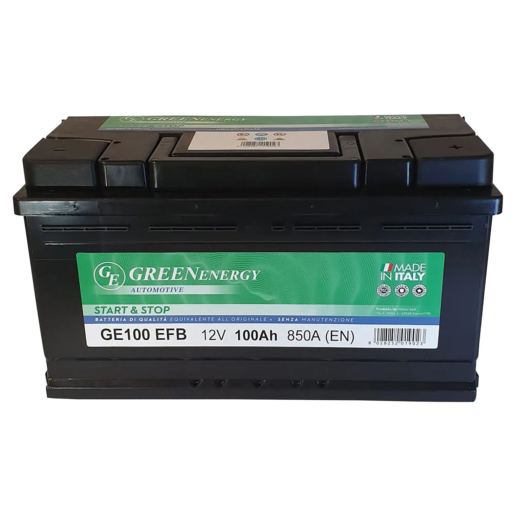 Green Energy BATTERIA AUTO 100 Ah START & STOP EFB  SPUNTO 850 A 353x175x190 mm PESO 22,2 kg