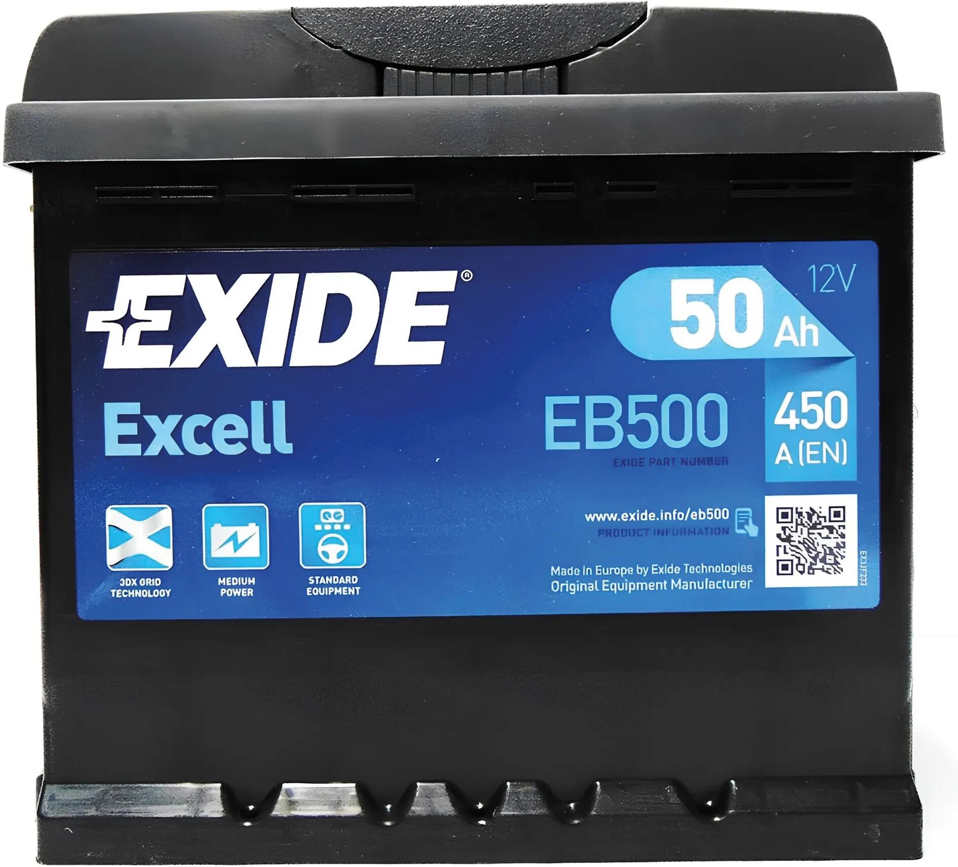 Exide BATTERIA AUTO 50 Ah  SPUNTO 450A 207x175x190 mm (LxPxH) PESO 12,10 kg