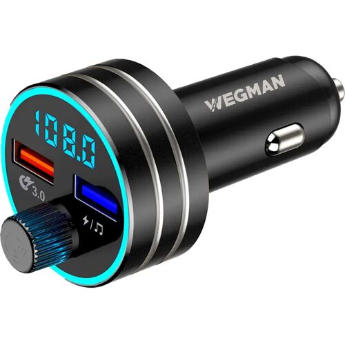 Wegman Bluetooth FM Transmitter - Carkit - Autolader - Zwart