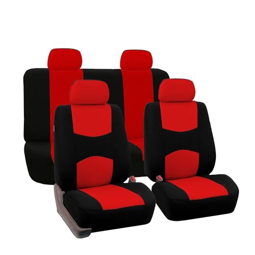 abrupt 5 stuks Autostoelhoezenset voor Benz GL SUV GL 320 2006-2015, autostoelhoezen voor en achter autostoelhoezen stoelhoezen bescherming accessoires,A Red