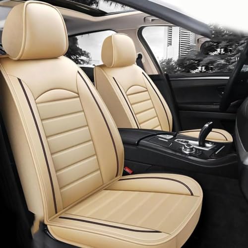 ZXKYLFFF Autostoelhoezen geschikt voor MBZ GLC 200 SUV Night Pack SUV Concept GLC 220d GLC 250d GLC 350e F-CellWaterdichte en antislip volledige set stoelbeschermers, beige