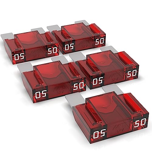 AUPROTEC Maxi Platte stekkerzekering van 20 80 A, steekzekering, smeltzekering, selectie: 50 A, rood, 5 stuks