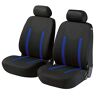 WALSER Zip-IT Premium Autostoelbekleding 2 voorstoelhoezen met ritssluiting, voor normale stoelen, 2 voorstoelhoezen, zwart/blauw