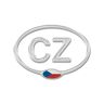 AG Design A-CZ-007 3D sticker Tsjechië met vlag CZ 12,5 x 9 cm zilver