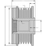 Hella 9XU 358 038-781 Dynamovrijloop Schroefdraadmaat: M14x1,5 Aantal groeven: 7 Met kap