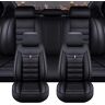 VBCXGVR Autostoelhoezen geschikt voor Fiat Punto Evo (199)/Punto Evo (199)/Punto Evo Sport (199)/Punto 150 (199)/TwinAir (199)/(199) leer waterdicht en ademend 5-zits stoelhoes auto-onderdelen, zwart