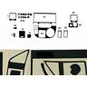 OMAC Auto-interieurdecoratie middenconsole dashdecor cockpitdecor compatibel met T5 Multivan 2003-2009 22-delig piano zwarte look auto-interieurdesign stickers