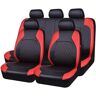 YOINT Lederen autostoelhoezen volledige set voor Citroen C4 hayon 2004-2010, zitkussenbeschermer antislip waterdichte ademende accessoires,D/red