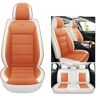 ZMLYQ autostoelhoes met 5 stoelen geschikt voor Jeep Commander Limited (K8) (XK)/Limited T270 (H6)/Limited TD380 4 × 4 (H6)/Overland (XK) waterdicht/leer, oranje kleur