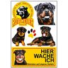 aprom Rottweiler Set van 6 stickers voor kopjes, 165 x 230 mm, autovlag, hond