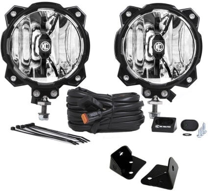 KC HiLiTES Jeep Wrangler JK (2007-2018) 6" Pro6 Gravity LED A-Pillar Mount 2-Light System (20 Watt Driving Beam)