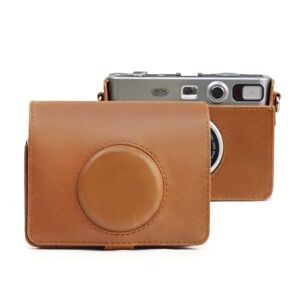 My Store Retro Full Body Camera PU Leather Case Bag with Strap for FUJIFILM instax mini Evo(Brown)