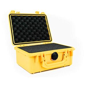 PELI 1150 valise de protection antichoc pour équipement photo et vidéo, étanche IP67, capacité de 3L, fabriquée aux États-Unis, avec insert en mousse personnalisable, jaune - Publicité