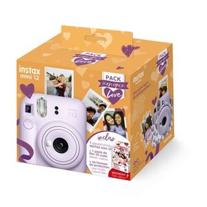 Pack Fnac Iconique Love Appareil photo instantané Fujifilm instax Mini 12 Violet + Pack de film 10 vues + Housse de protection Violet - Publicité