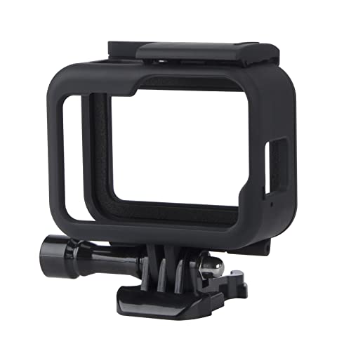 QIMEI-SHOP Behuizing frame compatibel met GoPro Hero 9/10/11 Black actiecamera's, accessoires, beschermhoes met sokkel en schroef, zwart