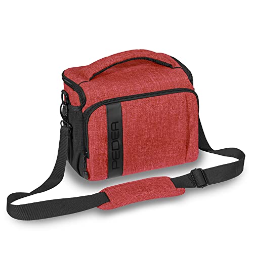 PEDEA Camera Tas *Fashion* Rood 26 x 19 x 16cm (BxHxD) Cameratas voor spiegelreflexcamera's Cameratas groot Camera schoudertas Cameratas voor systeemcamera