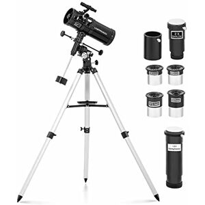 Uniprodo Télescope Réflecteur Enfant Newton pour Débutant UNI_Telescope_08 (Distance Focale 1 000 mm, Objectif Ø 114 mm, Trépied, Porte-Oculaire 1,25", Nombreux Accessoires Compris) - Publicité