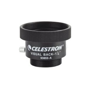 Celestron 93653-A 1.25 inch Visual Back Metal Adapter - Threads Onto Celestron 5" to 11" Schmidt Cassegrain Telescopes, Compatible with 1.25" Accessories, Black