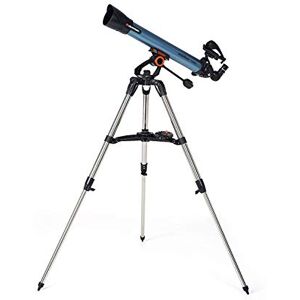 Celestron 22401 Inspire 70AZ Refractor Telescope with Built-In Smartphone Adapter - includes Two Eyepieces, 90° Erect Image Diagonal, Height-adjustable Tripod and Accessory Tray, Blue