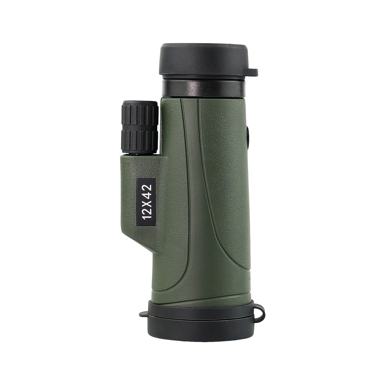 Binchi Outdoor Equipment New 12X42 Green Telescope High-definition and High-power BAK4 All Optical Lenses with Bracket Outdoor Telescope