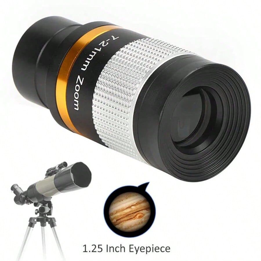 SHEIN Astronomical Telescope Magnification Eyepiece Professional 7-21mm Continuous Zoom Eyepiece For Astronomy Observation Silver 7-21 Zoom eyepiece