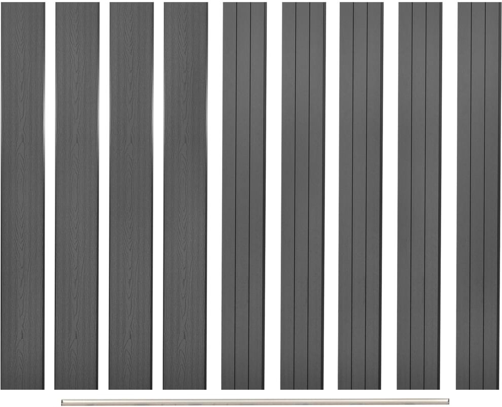 vidaXL Panneaux de clôture de remplacement 9 pcs WPC 170 cm Gris