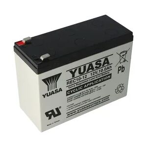 Yuasa Blei-Akku REC10-12 mit 12 Volt und 10Ah, 6,3mm Faston Steckkontakte