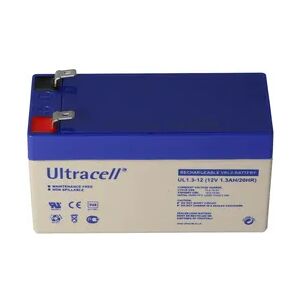 UL1.3-12 Ultracell Blei Akku 12 Volt, 1,3Ah mit 2 Faston 4,8mm Kontakten